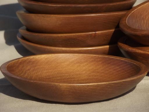 photo of vintage wooden bowls for tole painting, Woodcraftery wood salad bowl lot #2