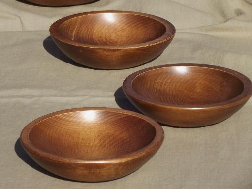 photo of vintage wooden bowls for tole painting, Woodcraftery wood salad bowl lot #6