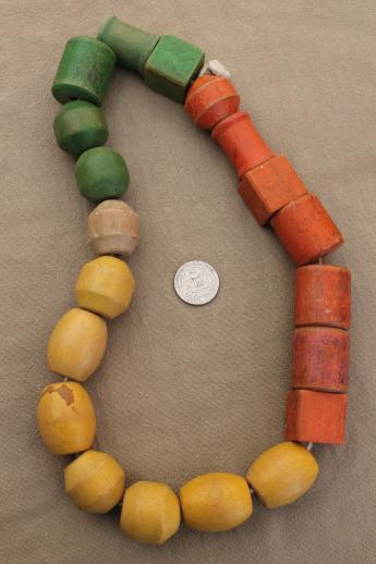 photo of vintage wooden stringing beads & wood spools, old Playskool wood beads etc. #5