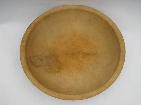 photo of vintage woodenware, old Munising wood salad bowl w/ primitive finish #2