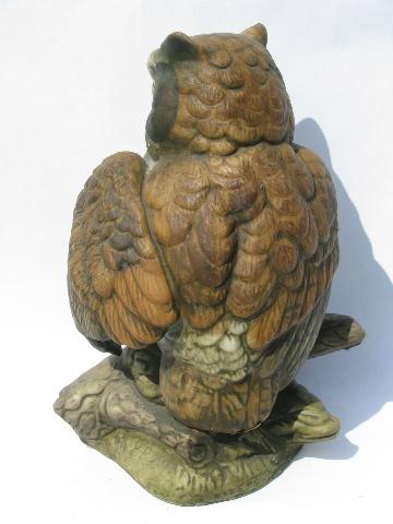 photo of vintage woodland owl figurine collection, lot retro 70s porcelain owls #7