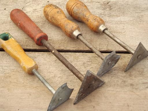 photo of vintage woodworking tools, lot of shaving hook scrapers made in England #1