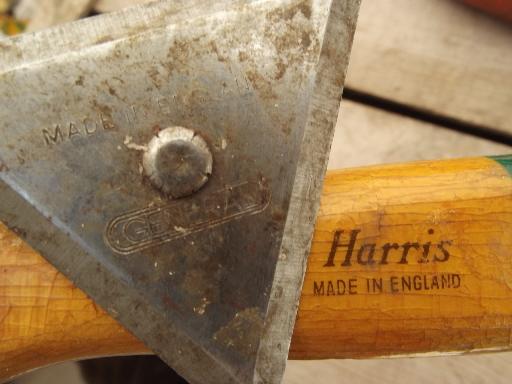 photo of vintage woodworking tools, lot of shaving hook scrapers made in England #9