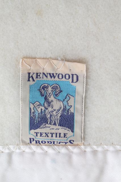 photo of vintage wool bed blankets, natural ivory wool & wool plaid blankets #11