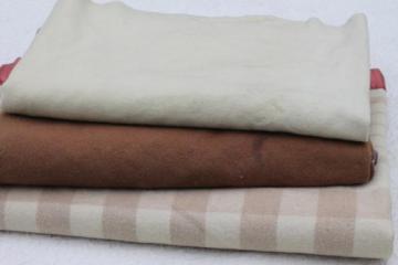 catalog photo of vintage wool camp blanket / army blankets lot, rustic primitive old wool blankets