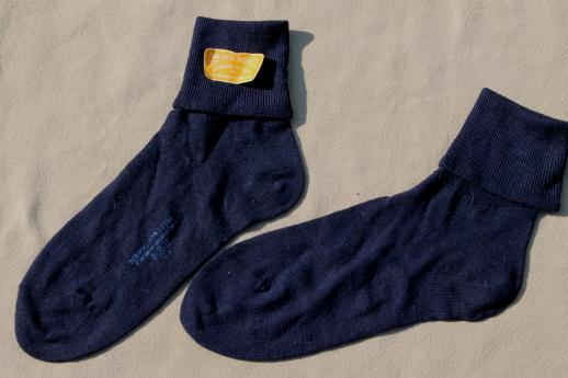 photo of vintage wool & cotton boot socks & anklets, old-fashioned hiking socks & sport socks #5