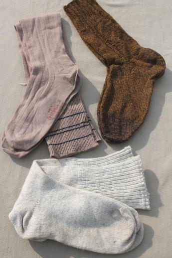 photo of vintage wool & cotton boot socks, old-fashioned hiking socks & sport socks #1