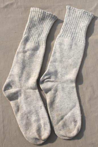 photo of vintage wool & cotton boot socks, old-fashioned hiking socks & sport socks #3