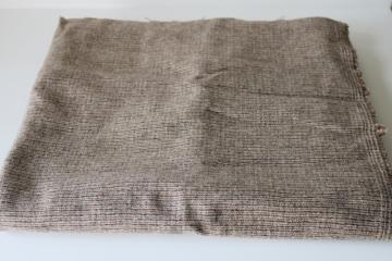 catalog photo of vintage wool fabric, classic tweed in tan, brown, dark grey 