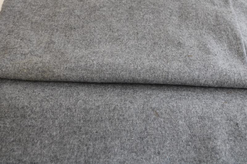 photo of vintage wool fabric for sewing crafts or rug making, ash grey heather #1