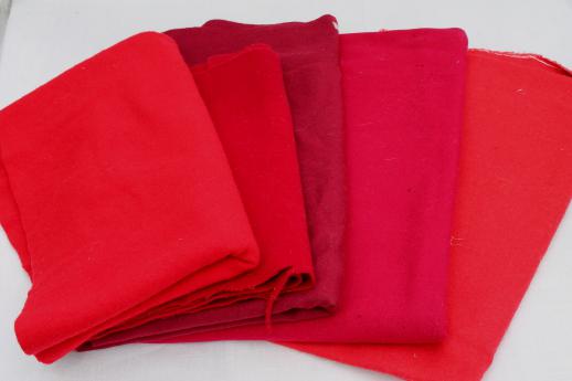 photo of vintage wool fabric lot for penny rugs, hooked rug making, primitive quilting & felt crafts #4
