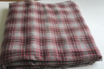 vintage wool fabric, salvaged kilt skirt plaid wool for upcycle, burgundy gray ivory 