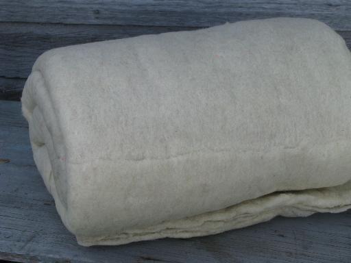 photo of vintage wool quilt batt, quilter's quilting fill batting 82 x 80 #1