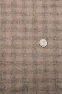 catalog photo of vintage wool / silk blend suiting fabric, pastel tweed on buff rose tan