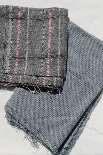 photo of vintage wool tweed & plaid wool fabric, tweeds & suiting fabric lot #2