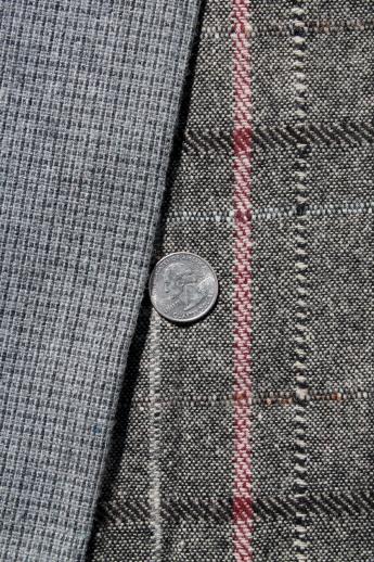 photo of vintage wool tweed & plaid wool fabric, tweeds & suiting fabric lot #3