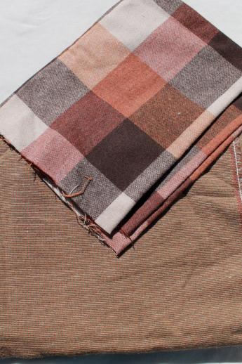 photo of vintage wool tweed & plaid wool fabric, tweeds & suiting fabric lot #4