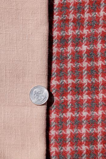 photo of vintage wool tweed & plaid wool fabric, tweeds & suiting fabric lot #7