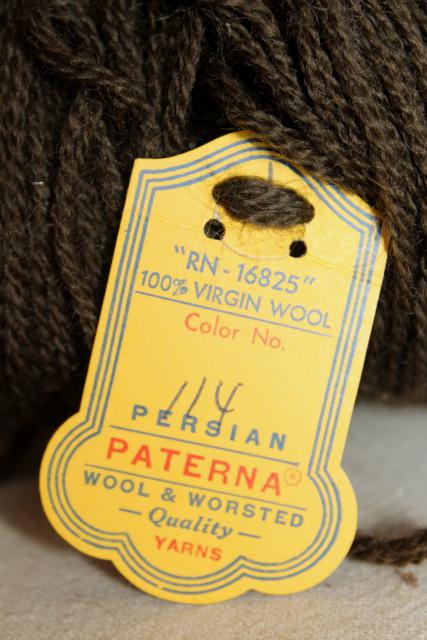 photo of vintage wool yarn, tapestry needlepoint or crewel embroidery thread hanks #19