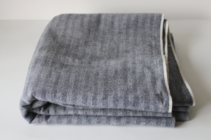 photo of vintage workwear fabric, fisher stripe cotton denim for pants or overalls  #1