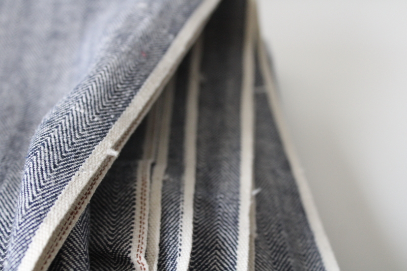 photo of vintage workwear fabric, fisher stripe cotton denim for pants or overalls #2