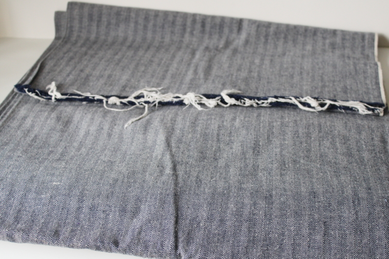 photo of vintage workwear fabric, fisher stripe cotton denim for pants or overalls #3