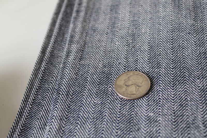 photo of vintage workwear fabric, fisher stripe cotton denim for pants or overalls #5