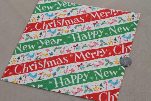 photo of vintage wrapping paper gift wrap sheets, retro holiday theme print art for crafting or graphics #9