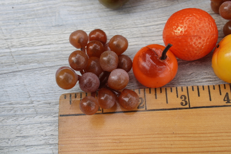 photo of vintage wreath fruit lot miniature fruit & clusters of tiny rubbery grapes for wreaths, garlands, crafts  #2