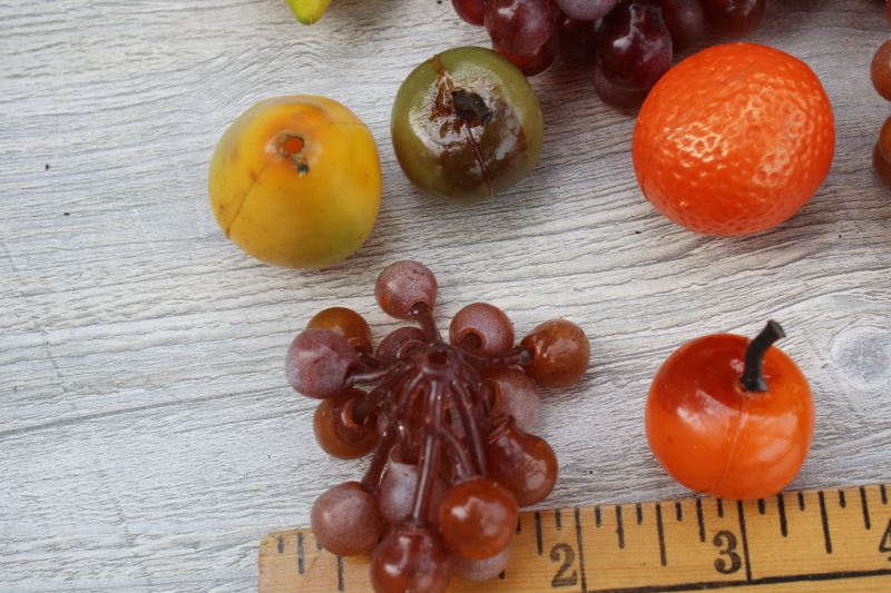 photo of vintage wreath fruit lot miniature fruit & clusters of tiny rubbery grapes for wreaths, garlands, crafts  #3