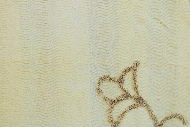 photo of vintage yellow cotton chenille bedspread, shabby cottage chic cozy granny style  #6