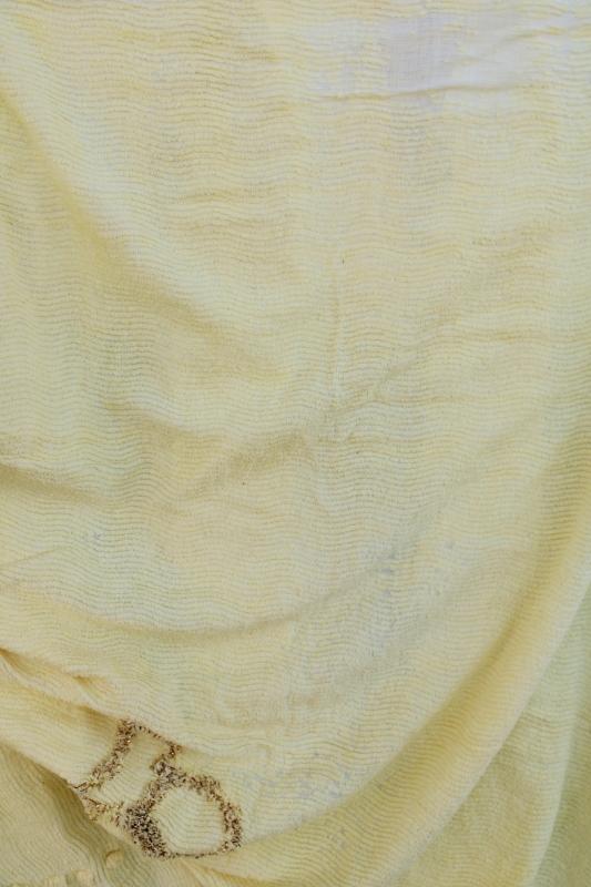 photo of vintage yellow cotton chenille bedspread, shabby cottage chic cozy granny style  #10