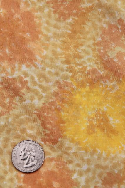 photo of vintage yellow print silk or rayon fabric, light weight material for scarves, blouse or dress #1