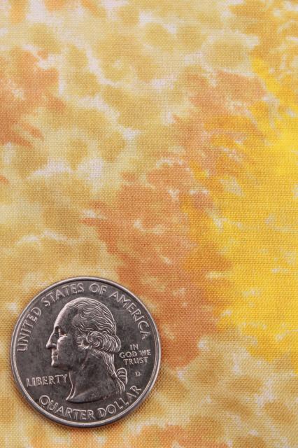 photo of vintage yellow print silk or rayon fabric, light weight material for scarves, blouse or dress #3