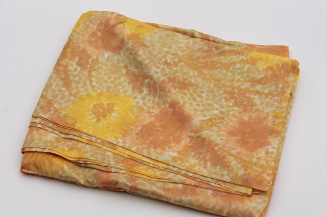 photo of vintage yellow print silk or rayon fabric, light weight material for scarves, blouse or dress #4