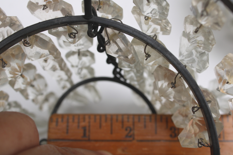 photo of waterfall chandelier glass crystal prisms wall sconce candle holders, pair of vintage sconces  #7