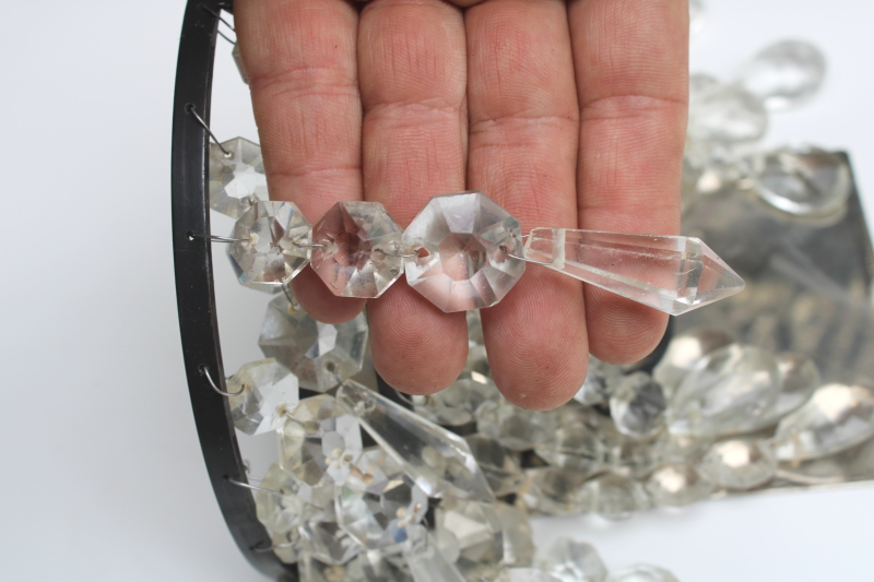 photo of waterfall chandelier glass crystal prisms wall sconce candle holders, pair of vintage sconces  #12