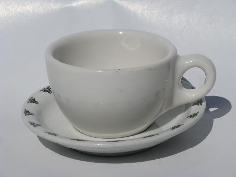 photo of western steers or cows border vintage ironstone china coffee cups and saucers #2