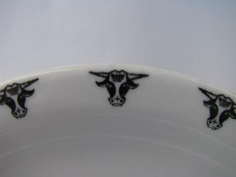 photo of western steers or cows border vintage ironstone china coffee cups and saucers #3