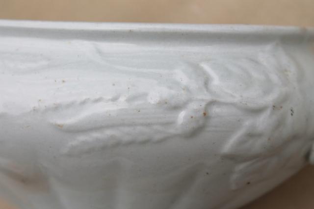 photo of wheat & hops pattern antique white ironstone china sauce dish or soup tureen #9