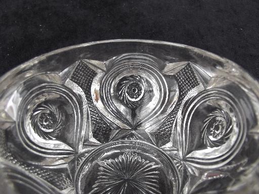 photo of wheel star pattern pressed glass punch cups, antique EAPG vintage #5