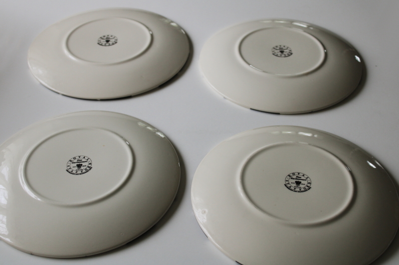 photo of whimsical mod black & white checked checkerboard salad plates, Chequers Royal Stafford England  #6