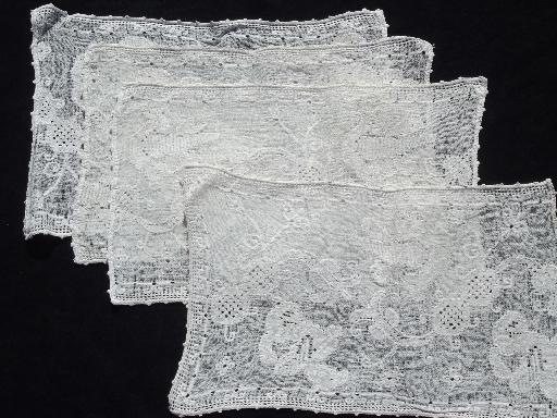 photo of white and ivory lace table runners, placemats, doilies, vintage linens lot #2