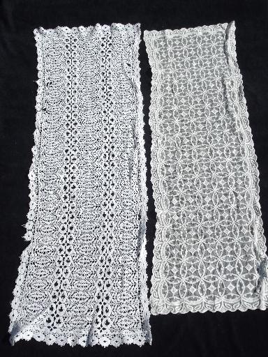 photo of white and ivory lace table runners, placemats, doilies, vintage linens lot #4