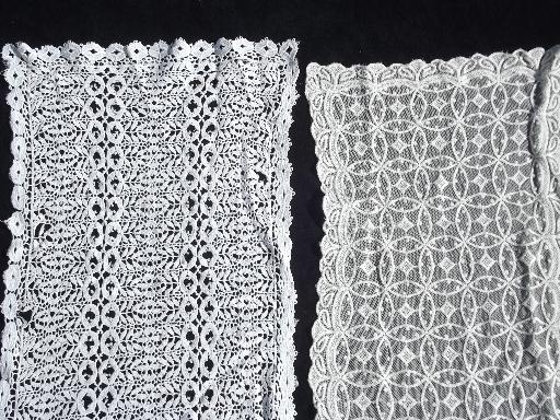 photo of white and ivory lace table runners, placemats, doilies, vintage linens lot #5