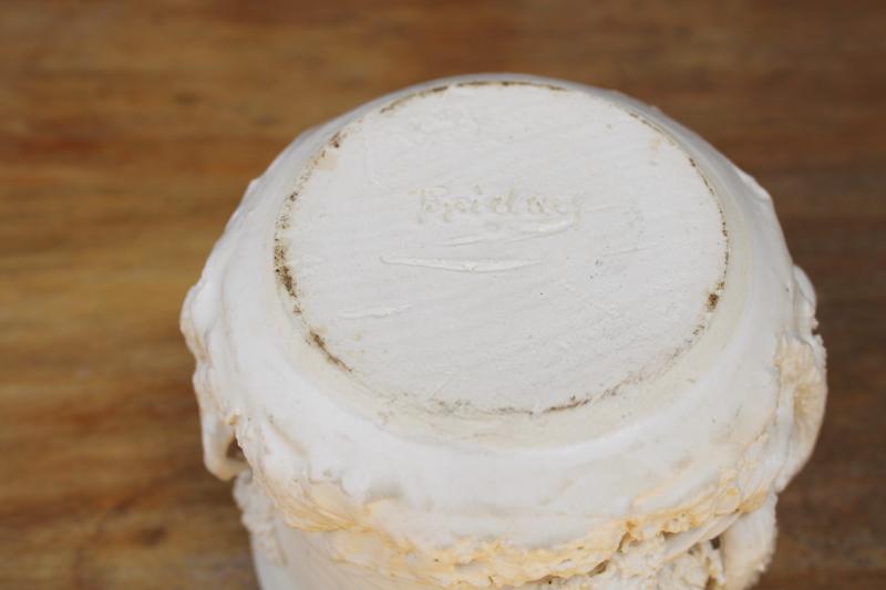 photo of white glazed bonsai pot, hand sculpted pottery windswept cedar trees dimensional texture #6