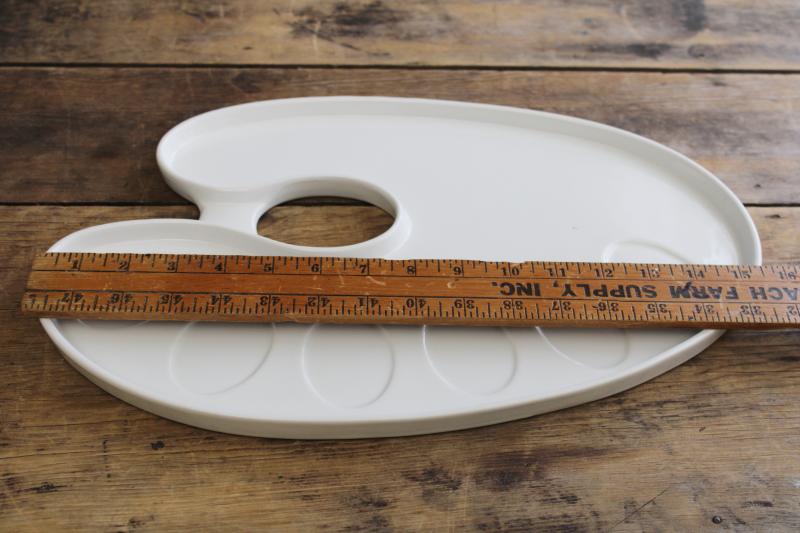 photo of white ironstone china artist's palette tray for food art or craft materials #3