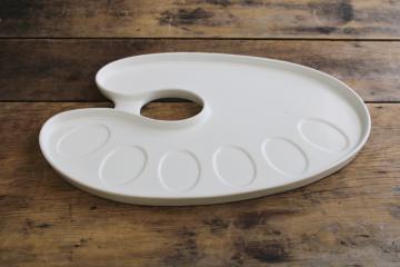 catalog photo of white ironstone china artist's palette tray for food art or craft materials