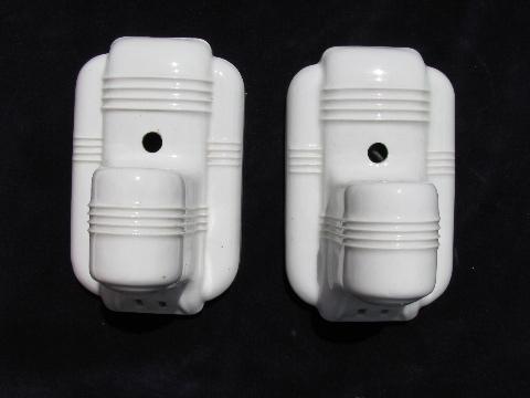 photo of white ironstone china wall sconces, art deco vintage sconce lights #1