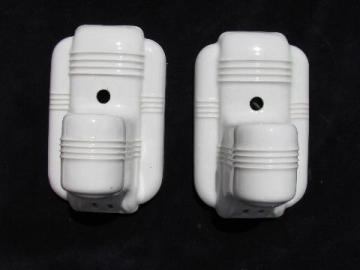 catalog photo of white ironstone china wall sconces, art deco vintage sconce lights